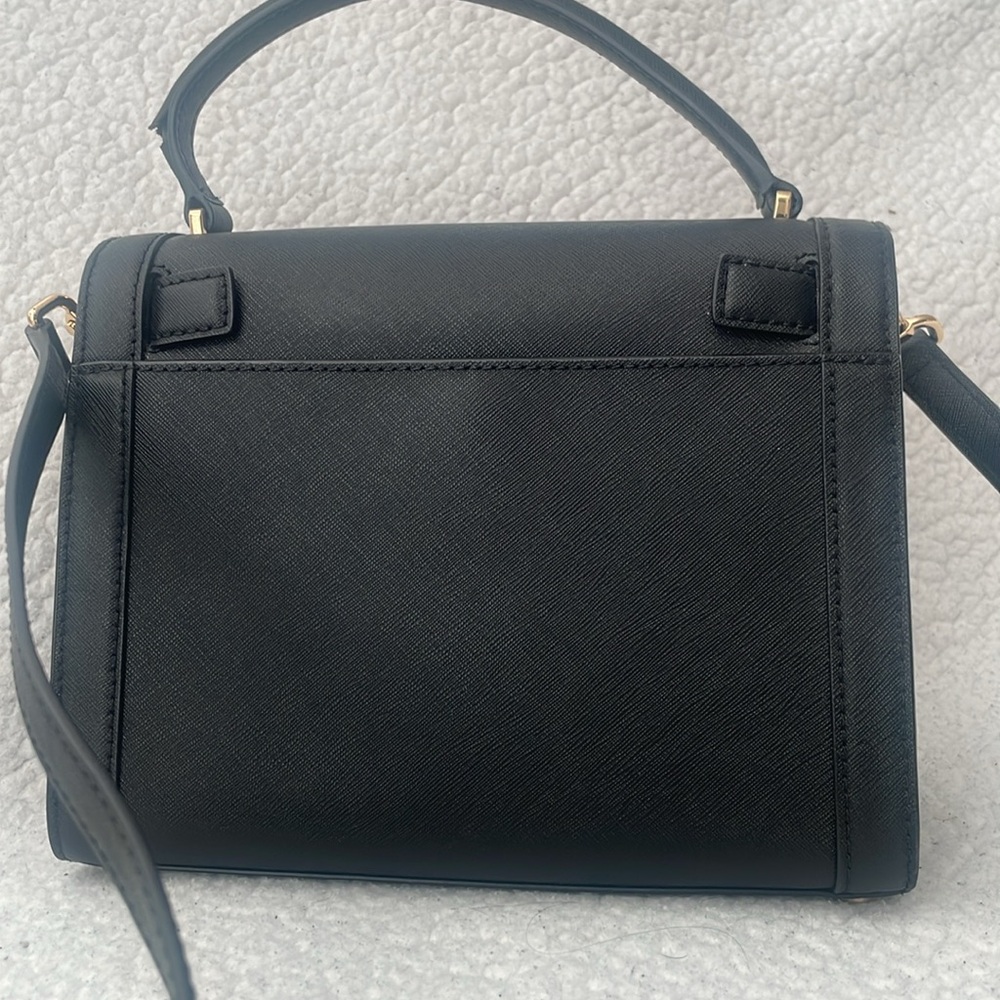 Michael Kors Black And Gold Small Top Handle Purse - Picture 3 of 8